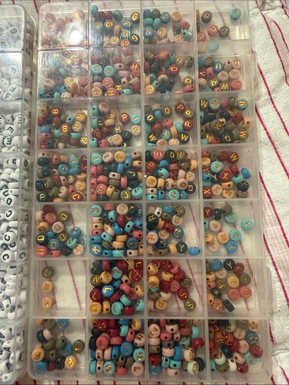 Alphabet Bead Set - White Letter Beads & Multicolor Round Letter Beads - Picture 3 of 3